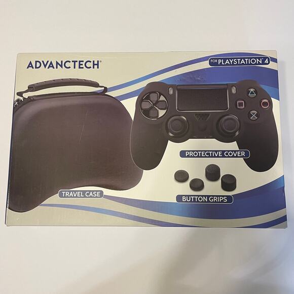 NIB ADVANCTECH PlayStation 4 Controller Travel Accessories Case Cover Grips - Picture 1 of 4
